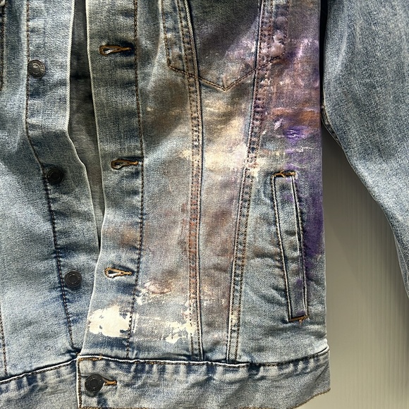 Miss Fit NYC Hand-Painted Denim Jacket with Dog Design NWT - Picture 6 of 12